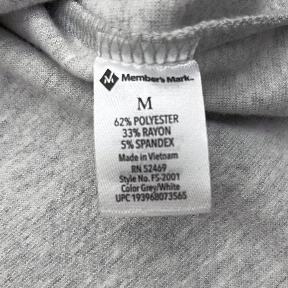 Members Mark Favorite Plaid Top Womens M Gray White Plaid Shacket NEW NWT - Picture 3 of 4